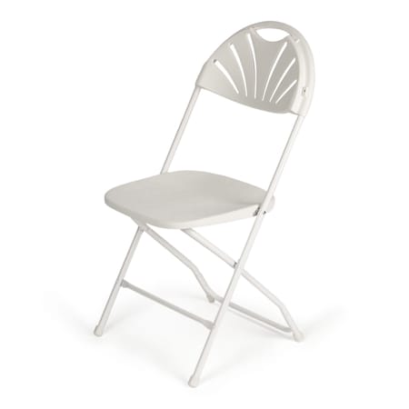 Atlas Commercial Products TitanPRO™ Fanback Plastic Folding Chair, White FPFC2WH